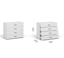 Комод Лацио 4ящ   (Белый/белое дерево) фабрика Империал 