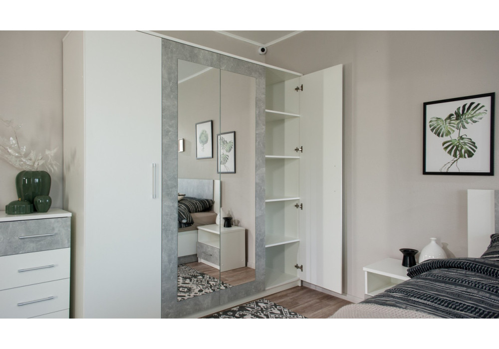 Модульная спальня Аврора   (Белый/ателье светлый)  фабрика Империал 