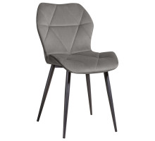 СТУЛ ОЛМЕКО ДОРА (ВЕЛЮР ТЕНЕРИФЕ СТОУН/ЧЕРНЫЙ)