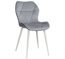 СТУЛ ОЛМЕКО ДОРА (ВЕЛЮР ТЕНЕРИФЕ ГРЕЙ/БЕЛЫЙ)