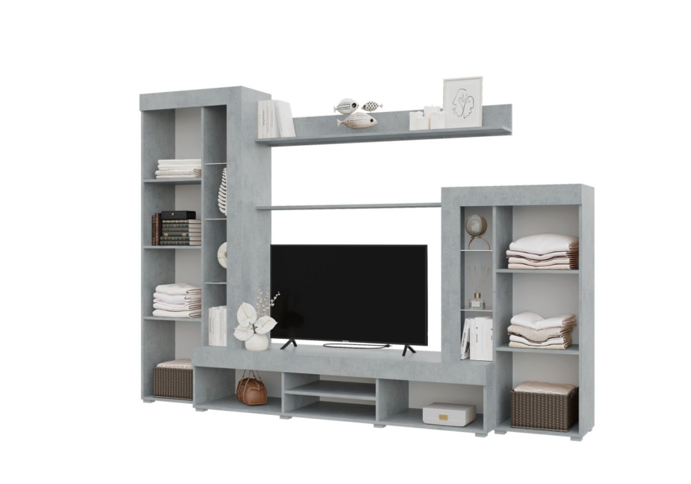 Гостиная Дельта - Белый / Бетон (Горизонт)