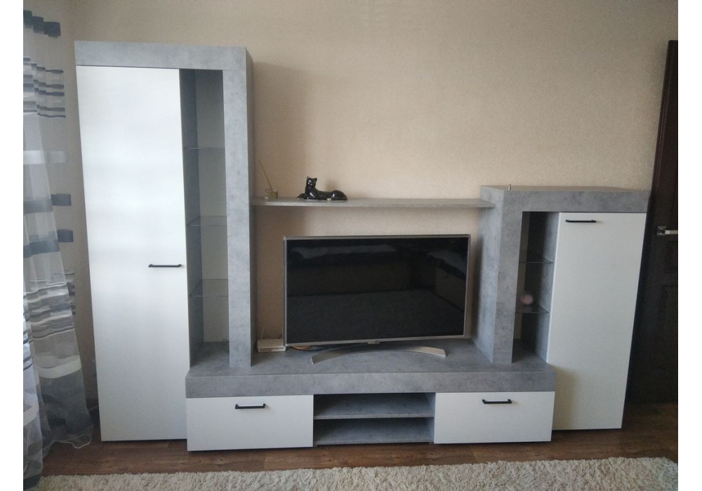 Гостиная Дельта - Белый / Бетон (Горизонт)