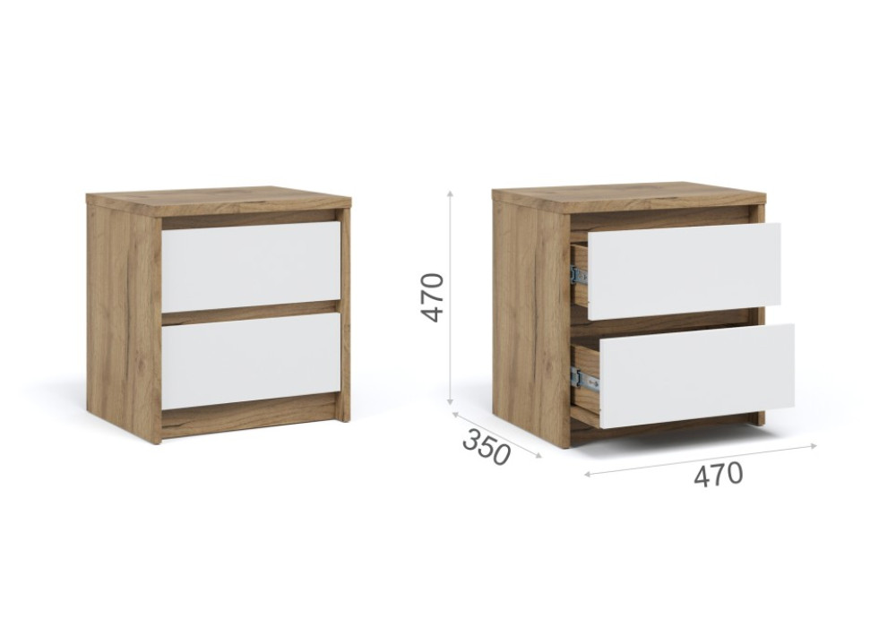 Прикроватная тумба  Мишель  (Крафт золотой/белый жемчуг)  фабрика Империал 