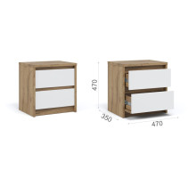 Прикроватная тумба  Мишель  (Крафт золотой/белый жемчуг)  фабрика Империал 