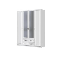 Шкаф ШР-4 платье и бельё Кантри (ЛАК) (Белый) фабрика Браво Мебель