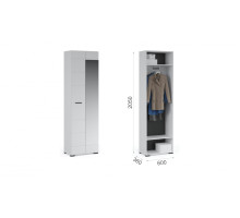 Распашной шкаф для прихожей Йорк 2дв  (белый/белый глянец)  фабрика Империал 