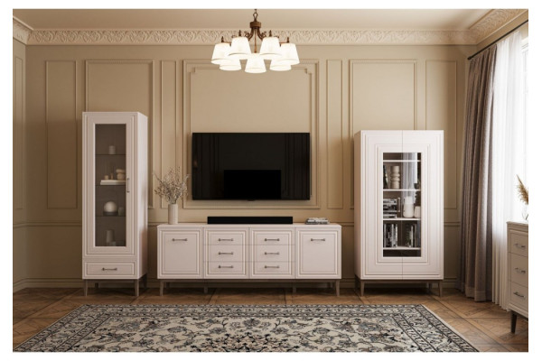 Модульная гостиная Гориция (таксус/лак льняной) фабрика Браво Мебель