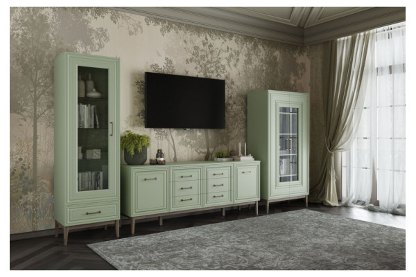 Модульная гостиная Гориция (таксус/зеленый самшит) фабрика Браво Мебель