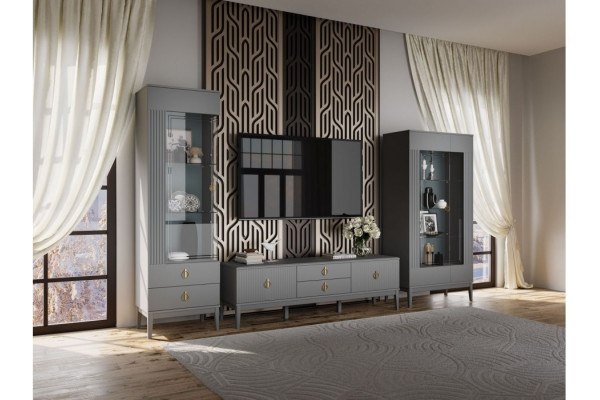 Модульная гостиная Фарго (Серый Шифер/Антрацит) фабрика Браво мебель