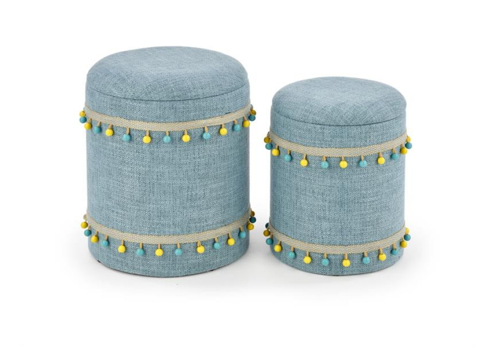 Комплект HALMAR GRADO (2 пуфа) светло-синий