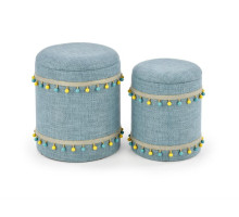 Комплект HALMAR GRADO (2 пуфа) светло-синий