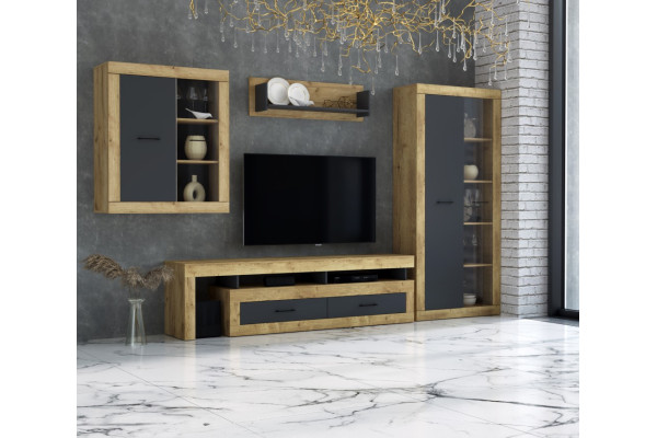 Гостиная Loft 4 (Дуб золотой/Антрацит)  фабрика Интерлиния  