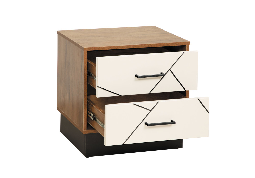 Тумба прикроватная 54.19 Гамма (таксония/черный/ПВХ белый) Фабрика Олмеко