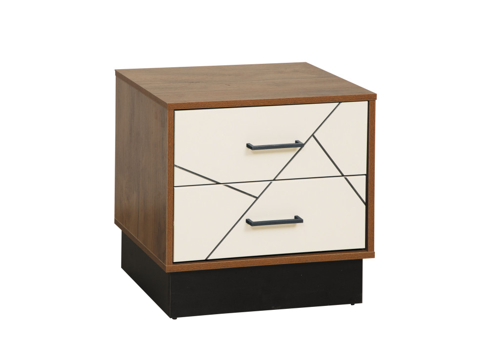 Тумба прикроватная 54.19 Гамма (таксония/черный/ПВХ белый) Фабрика Олмеко
