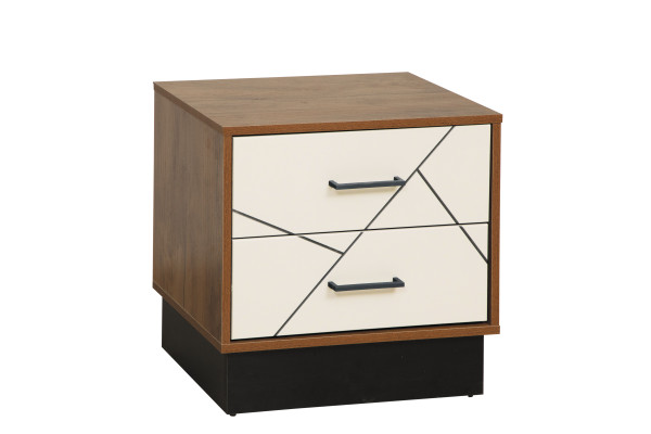 Тумба прикроватная 54.19 Гамма (таксония/черный/ПВХ белый) Фабрика Олмеко