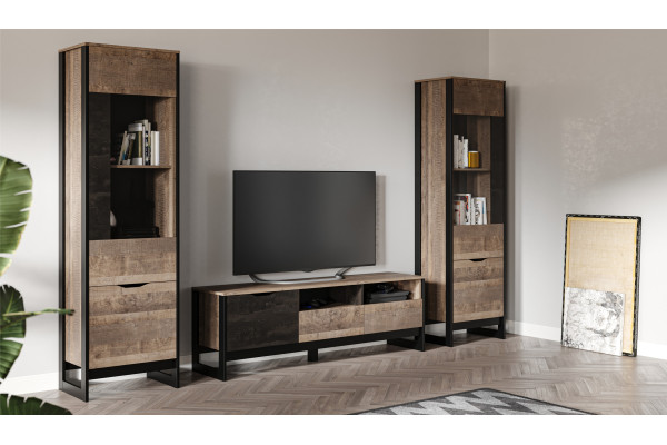 Модульная гостиная Стокгольм (Дуб гранж песочный/железный камень)  фабрика Империал Вар-2