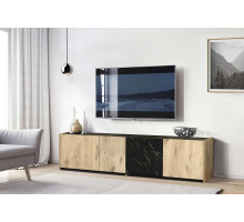 ТУМБА ПОД ТВ 56.01 АДАЖИО (НЕБУЛА/МРАМОР ЧЕРНЫЙ)  Фабрика Олмеко