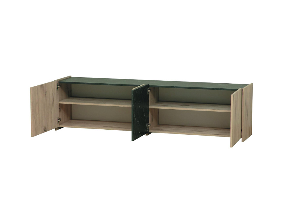 ТУМБА ПОД ТВ 56.01 АДАЖИО (НЕБУЛА/МРАМОР ЧЕРНЫЙ)  Фабрика Олмеко