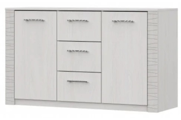 Комод на 3 ящика двухстворчатый Гамма 20 (Серия №4) Ясень анкор светлый / Сандал светлый