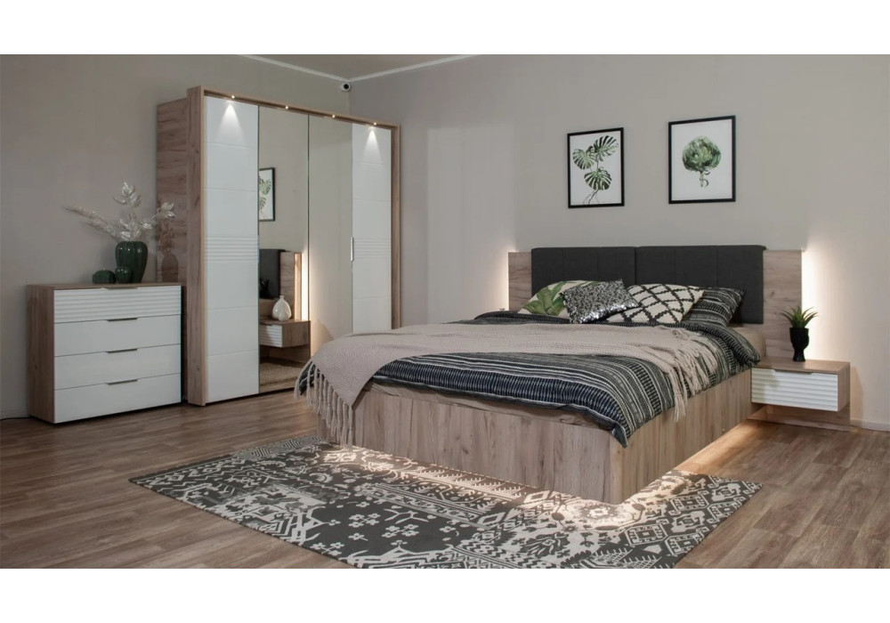 Тумба Джулия 1ящ (2шт.) (Крафт серый/белый глянец) фабрика Империал 