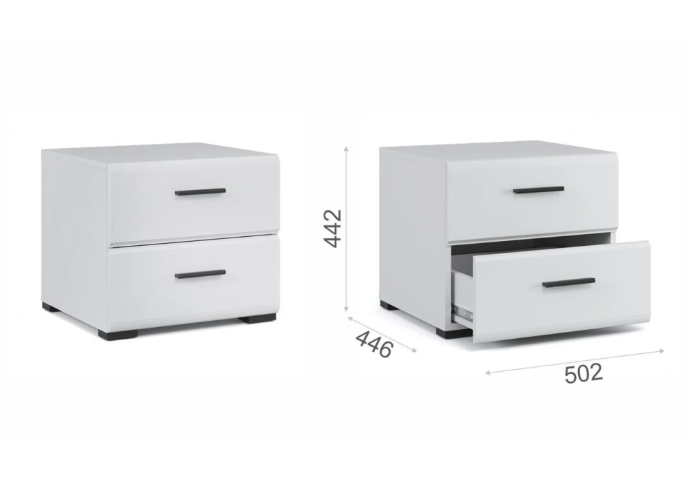 Тумба прикроватная Йорк (Белый/белый глянец) фабрика Империал 