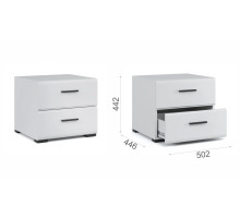 Тумба прикроватная Йорк (Белый/белый глянец) фабрика Империал 
