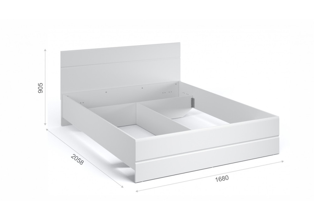 Кровать "Йорк" 1600 с основанием (Белый/белый глянец) фабрика Империал 