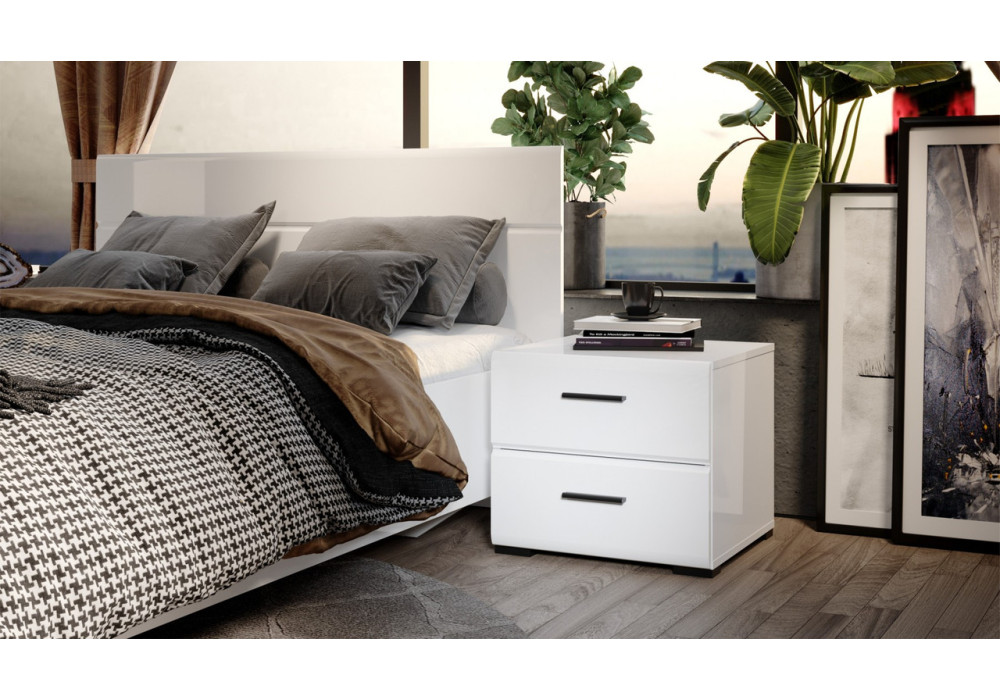 Кровать "Йорк" 1600 с основанием (Белый/белый глянец) фабрика Империал 