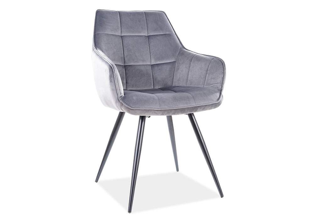 Стул SIGNAL LILIA VELVET BLUVEL 14 серый/черный