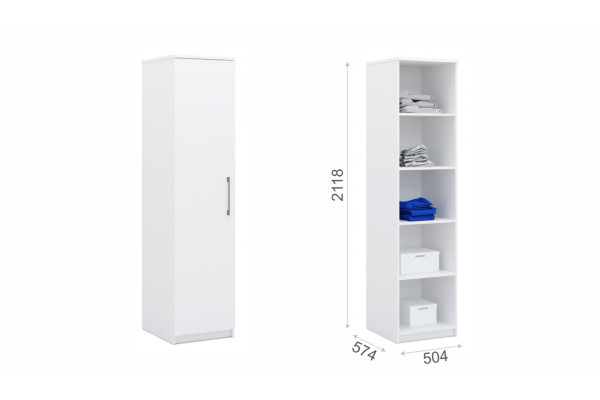 Шкаф-пенал Аврора  (белый)  фабрика Империал 