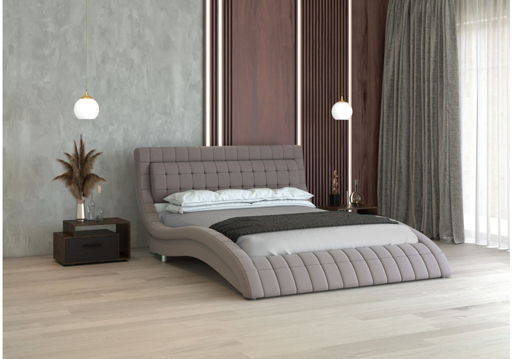 Кровать Виргиния с металлокаркасом (Elma Silver) 160х200  фабрика БравоМебель