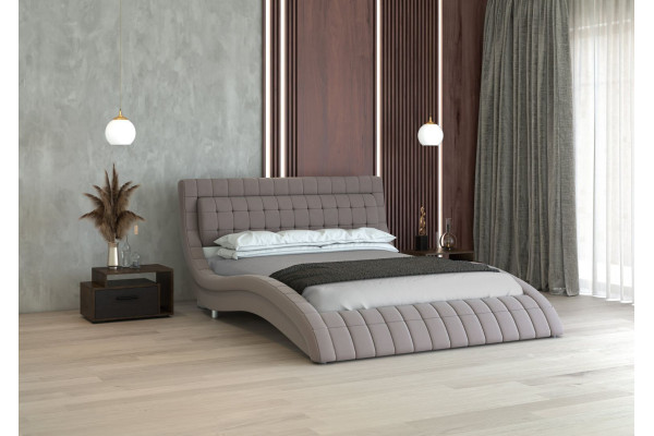 Кровать Виргиния с металлокаркасом (Elma Silver) 160х200  фабрика БравоМебель