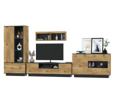 Гостиная Quartz 2 (Дуб нокс/Черный)  фабрика Интерлиния  