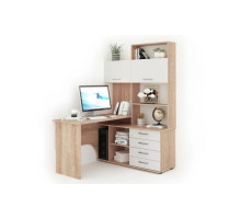 Стол Гарвард угловой с надставкой  правый (Дуб сонома/белый)  фабрика Империал 