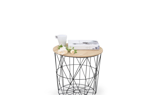 Стол журнальный HALMAR MARIFFA натуральный/черный, 42/41