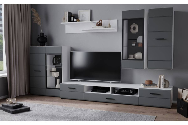 Гостиная Neo - 2  (Белый платинум/Серый софт)  фабрика Интерлиния  