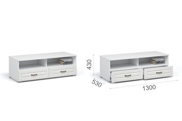Тумба ТВ Лацио (Белый/белое дерево) фабрика Империал 
