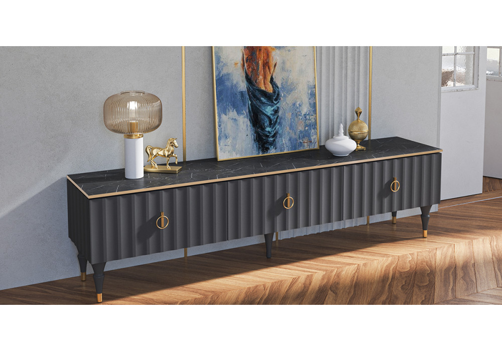 Гостиная МС ЛОРЕНСО (Графит) Мебель-Неман