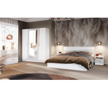 Модульная спальня Антария с 4-х дверным шкафом   (Белый жемчуг/ателье светлый )  фабрика Империал 