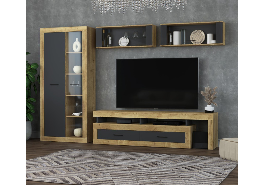 Гостиная Loft 3 (Дуб золотой/Антрацит)  фабрика Интерлиния  