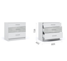 Комод  Антария 3 ящ.  (Белый жемчуг/ателье светлый)  фабрика Империал 