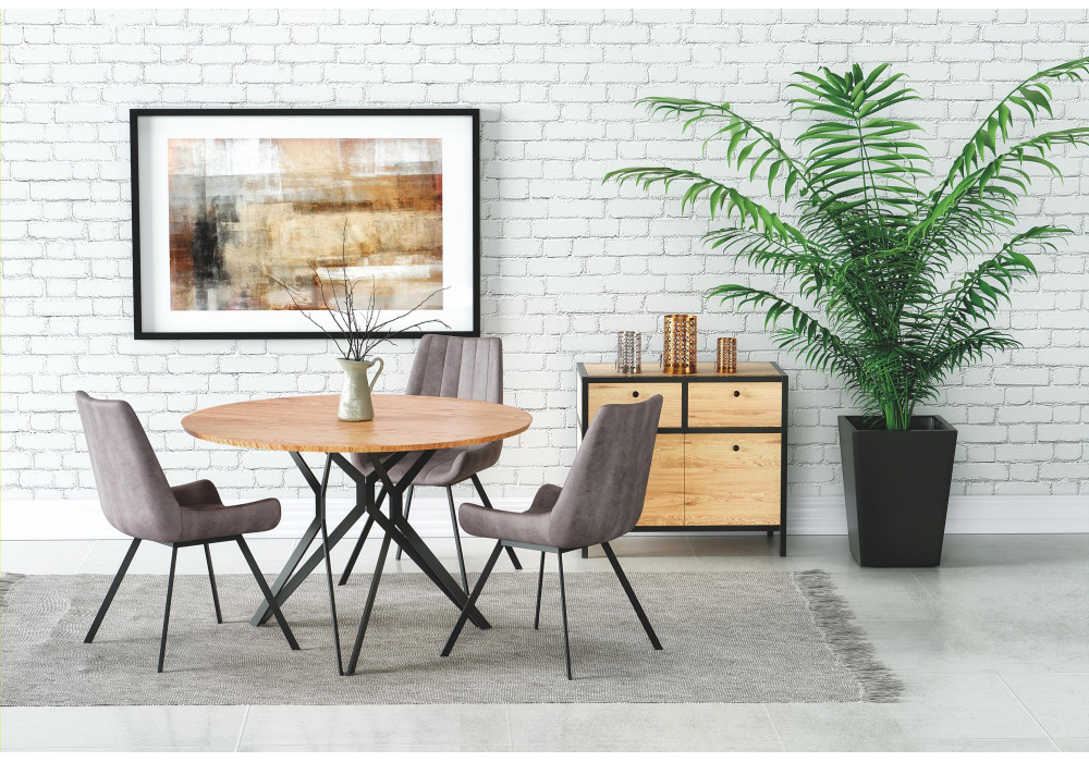 Стол обеденный HALMAR PIXEL 2 дуб золотой/черный, 120/76