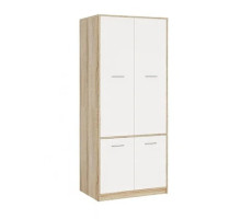 Шкаф 4 двери "Стелс" (Дуб сонома/белый) фабрика Империал 