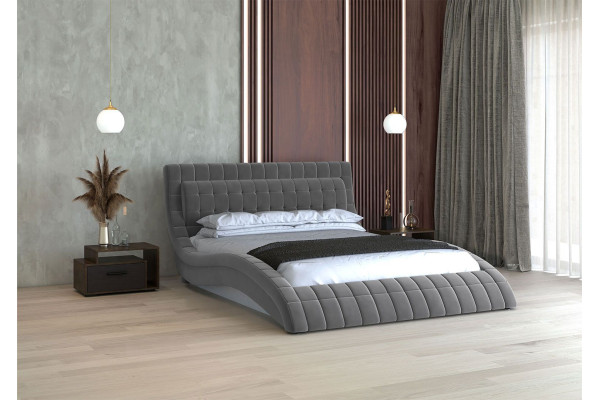 Кровать Виргиния с подъемным механизмом (Elma Silver) 160х200  фабрика БравоМебель