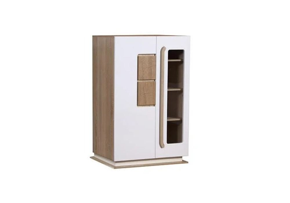 Шкаф комбинированный 30.03 - 02 Дора  (дуб сонома и белый глянец) фабрика Олмеко 