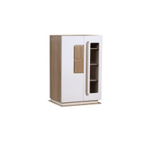 Шкаф комбинированный 30.03 - 02 Дора  (дуб сонома и белый глянец) фабрика Олмеко 