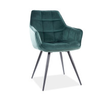 Стул SIGNAL LILIA VELVET BLUVEL 78 зеленый/черный