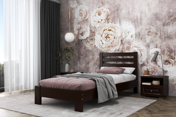 Кровать "Вероника" темный орех 90х200