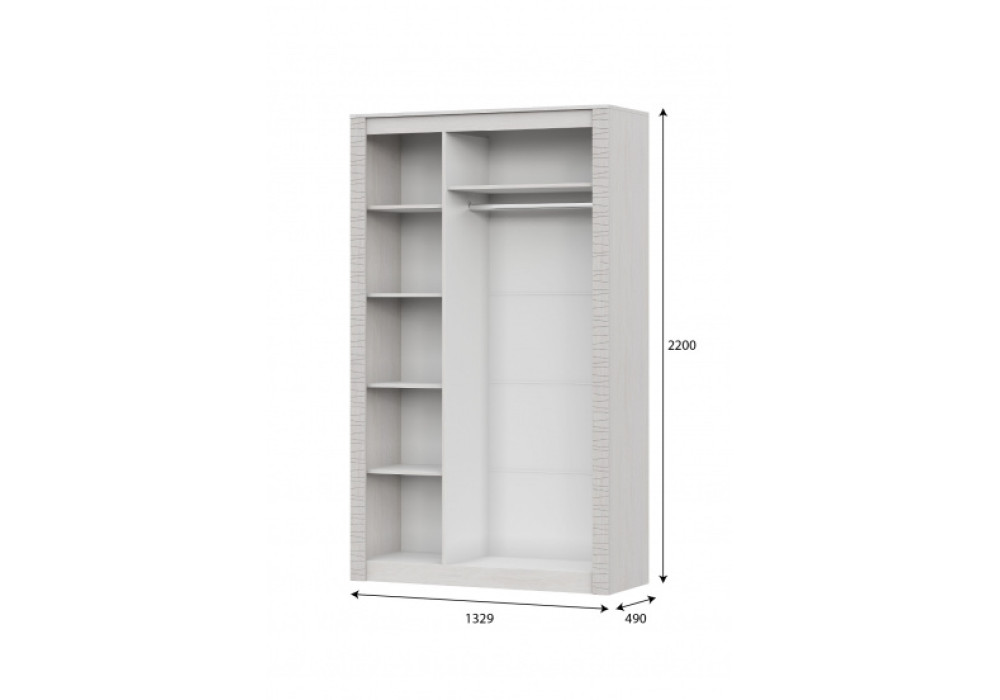 Шкаф комбинированный трёхстворчатый Просто Хорошая Мебель Гамма 20 (ясень анкор светлый/сандал светлый)