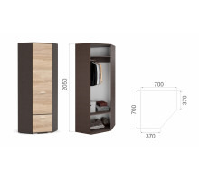 Угловой шкаф Виола  (венге/дуб сонома)  фабрика Империал 